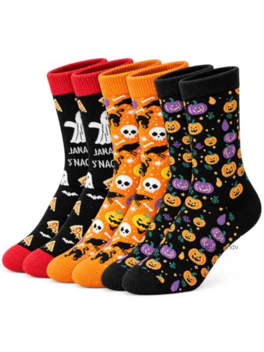 Halloween Crew Socks 3 Pairs Cotton Blend Novelty Spooky Gift